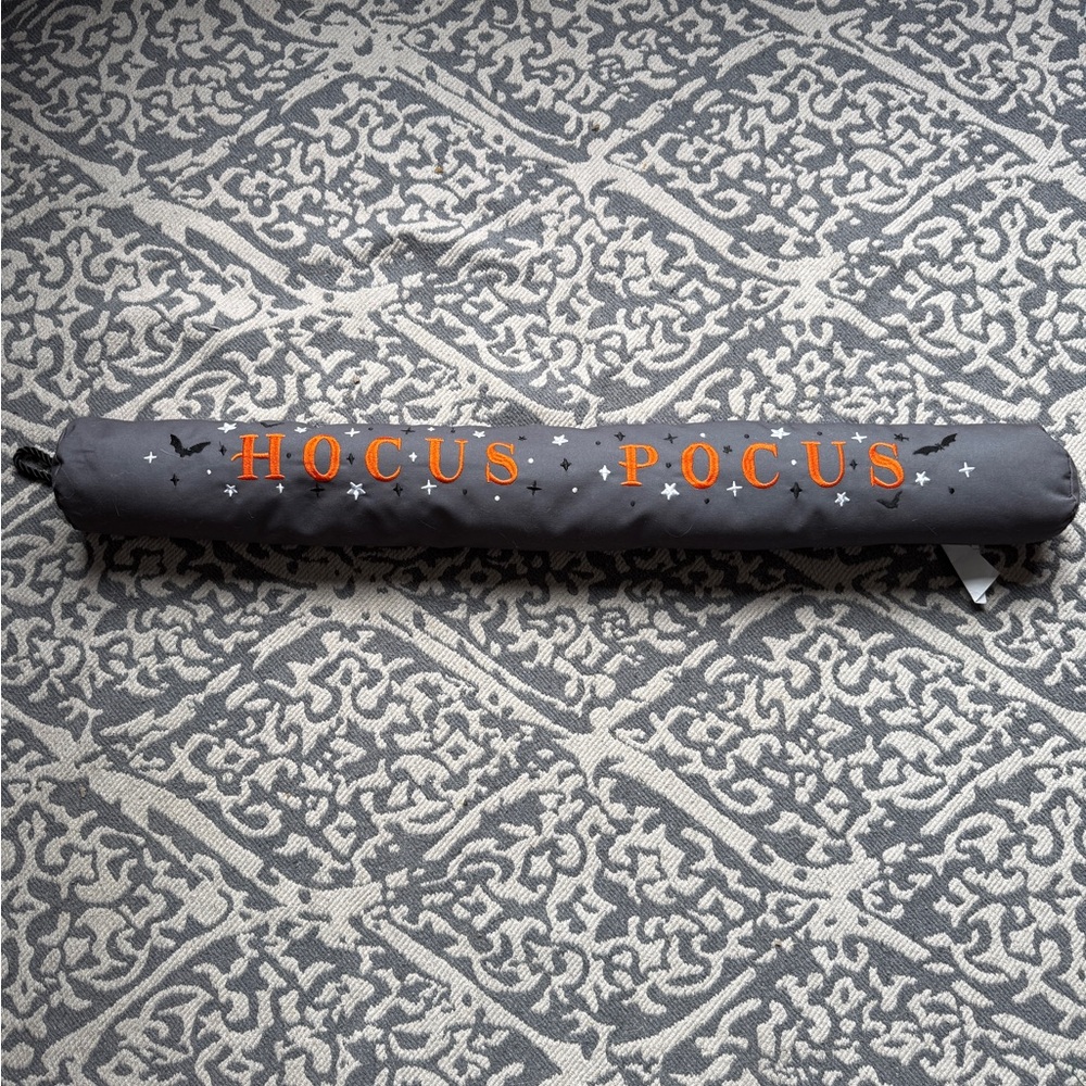 COPY - Gray and Orange Hocus Pocus Draft Stopper